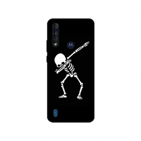 Husa personalizata tip carcasa HQPrint pentru Motorola Moto G8 Power Lite, model Dab Skeleton, multicolor, S1D1M0034