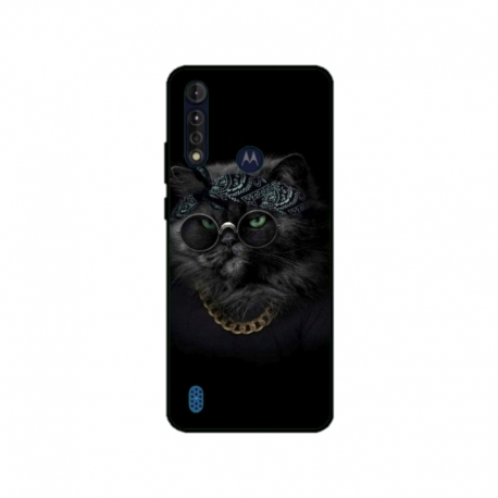 Husa personalizata tip carcasa HQPrint pentru Motorola Moto G8 Power Lite, model Black Cat 4, multicolor, S1D1M0097