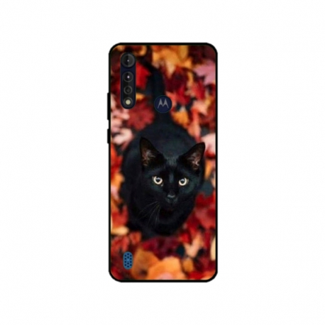 Husa personalizata tip carcasa HQPrint pentru Motorola Moto G8, model Black Cat 3, multicolor, S1D1M0017