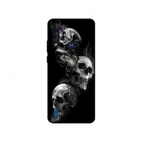 Husa personalizata tip carcasa HQPrint pentru Motorola Moto G8, model Skulls, multicolor, S1D1M0032