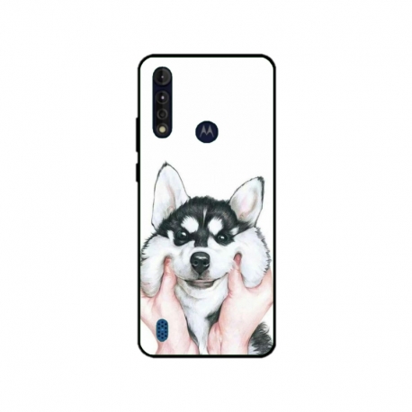 Husa personalizata tip carcasa HQPrint pentru Motorola Moto G8, model Fluffy Dog, multicolor, S1D1M0033