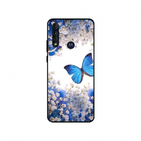 Husa personalizata tip carcasa HQPrint pentru Motorola Moto G8, model Butterfly 4, multicolor, S1D1M0041