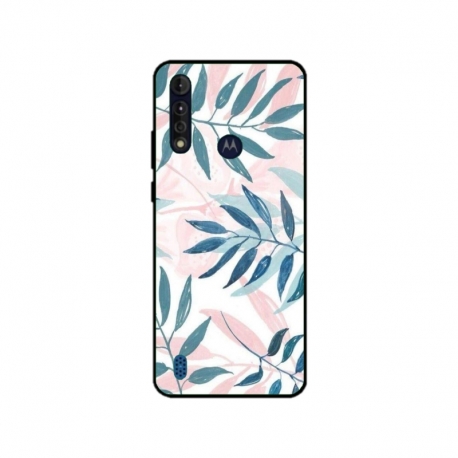 Husa personalizata tip carcasa HQPrint pentru Motorola Moto G8, model Leaf Design 1, multicolor, S1D1M0044