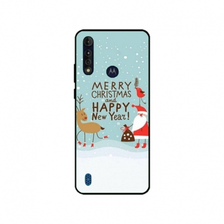 Husa personalizata tip carcasa HQPrint pentru Motorola Moto G8, model Happy Christmas and New Year, multicolor, S1D1M0047