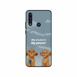 Husa personalizata tip carcasa HQPrint pentru Motorola Moto G8 Power Lite, model Why are you on my phone, multicolor, S1D1M0220