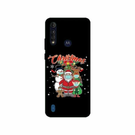 Husa personalizata tip carcasa HQPrint pentru Motorola Moto G8, model Covid Christmas, multicolor, S1D1M0054