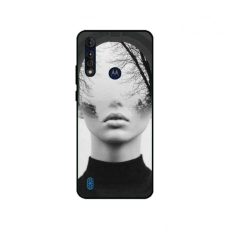 Husa personalizata tip carcasa HQPrint pentru Motorola Moto G8, model Abstract Lady, multicolor, S1D1M0066