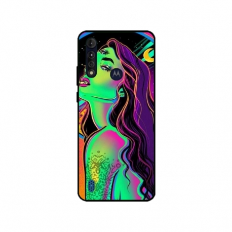Husa personalizata tip carcasa HQPrint pentru Motorola Moto G8 Power Lite, model Colorful Girl, multicolor, S1D1M0249