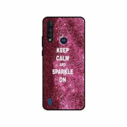 Husa personalizata tip carcasa HQPrint pentru Motorola Moto G8 Power Lite, model Keep Calm and Sparkle On, multicolor, S1D1M0252