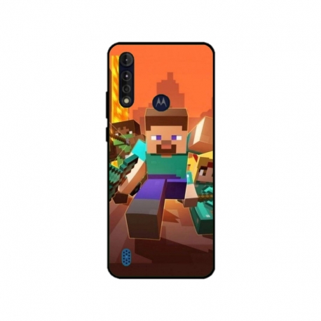Husa personalizata tip carcasa HQPrint pentru Motorola Moto G8, model Minecraft 1, multicolor, S1D1M0125