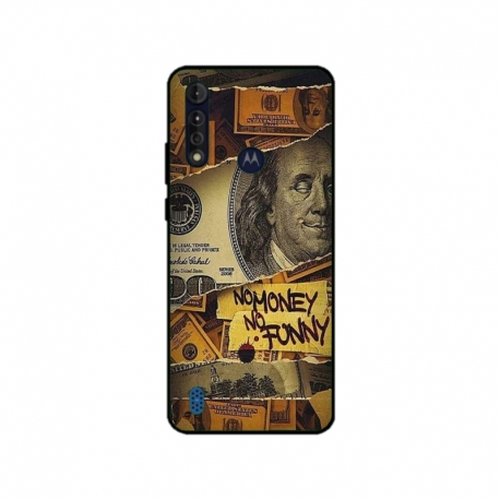 Husa personalizata tip carcasa HQPrint pentru Motorola Moto G8 Power Lite, model No Money No Funny, multicolor, S1D1M0262