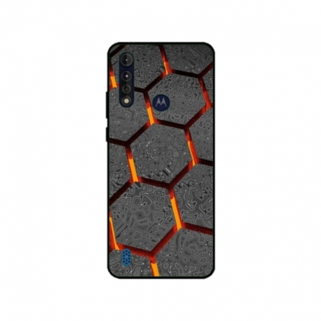 Husa personalizata tip carcasa HQPrint pentru Motorola Moto G8 Power Lite, model Lava Hex, multicolor, S1D1M0265