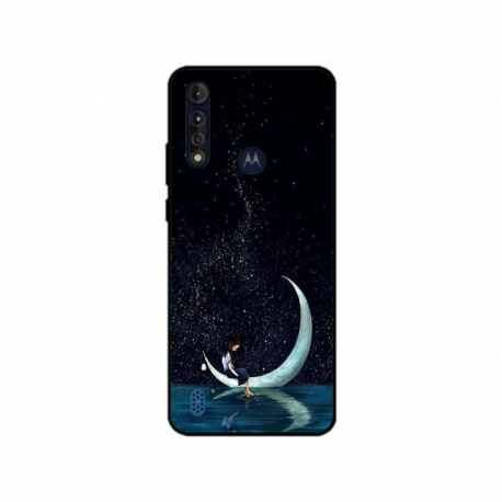 Husa personalizata tip carcasa HQPrint pentru Motorola Moto G8 Power Lite, model Moon Fishing, multicolor, S1D1M0270