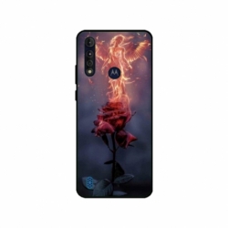 Husa personalizata tip carcasa HQPrint pentru Motorola Moto G8, model Fire Rose, multicolor, S1D1M0158