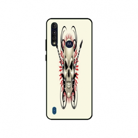 Husa personalizata tip carcasa HQPrint pentru Motorola Moto G8 Power Lite, model Skull 1, multicolor, S1D1M0284