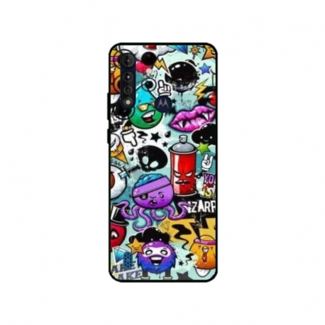 Husa personalizata tip carcasa HQPrint pentru Motorola Moto G8 Power Lite, model Grafitti, multicolor, S1D1M0289