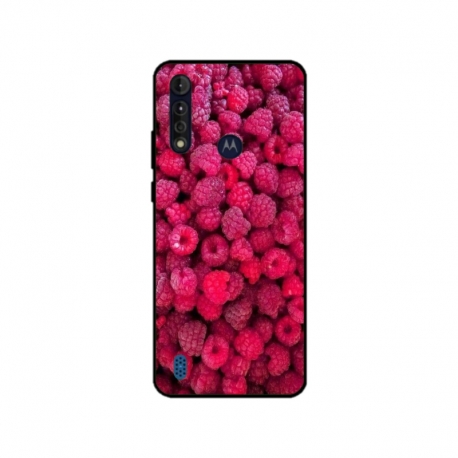 Husa personalizata tip carcasa HQPrint pentru Motorola Moto G8, model Zmeura, multicolor, S1D1M0234
