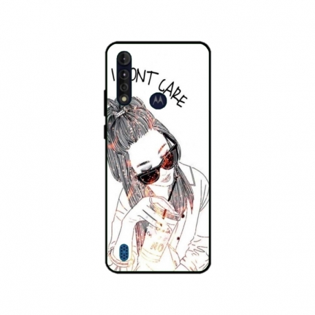 Husa personalizata tip carcasa HQPrint pentru Motorola Moto G8 Power Lite, model I dont care, multicolor, S1D1M0320