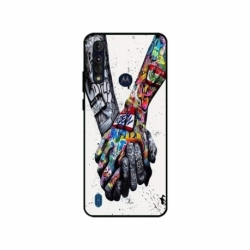 Husa personalizata tip carcasa HQPrint pentru Motorola Moto G8, model Abstract Holding, multicolor, S1D1M0271
