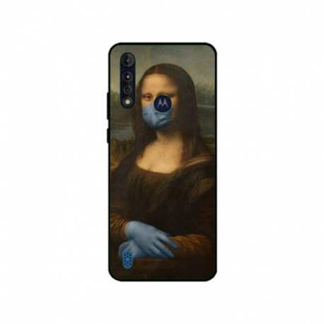 Husa personalizata tip carcasa HQPrint pentru Motorola Moto G8 Power Lite, model Covid Mona Lisa, multicolor, S1D1M0327