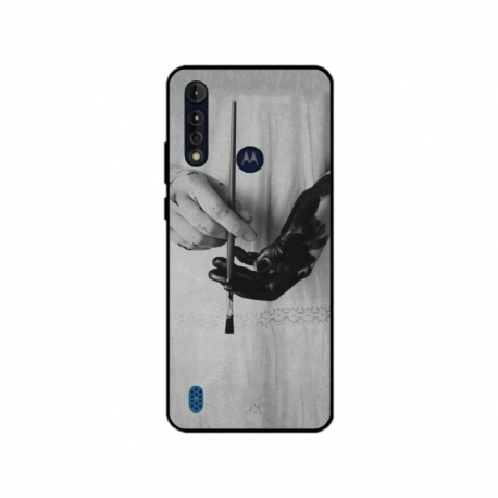 Husa personalizata tip carcasa HQPrint pentru Motorola Moto G8 Power Lite, model Black Paint, multicolor, S1D1M0336