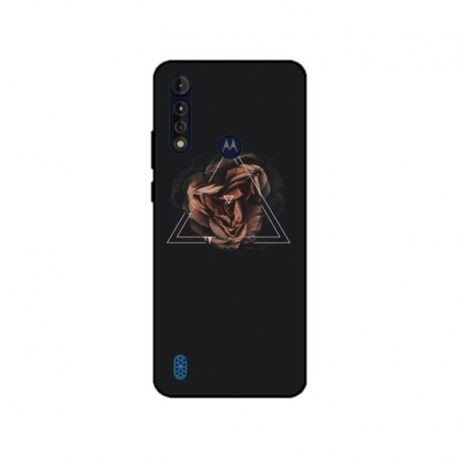 Husa personalizata tip carcasa HQPrint pentru Motorola Moto G8, model Triangle Rose, multicolor, S1D1M0316