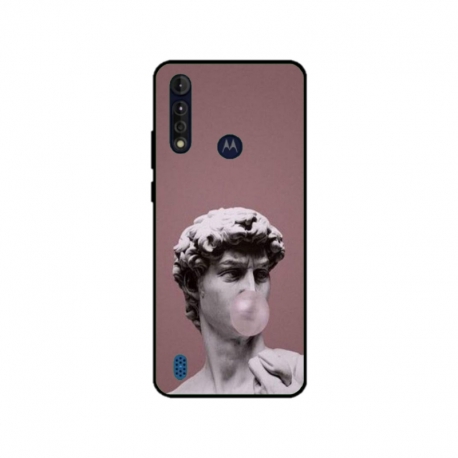 Husa personalizata tip carcasa HQPrint pentru Motorola Moto G8, model Bubble Gum Statue, multicolor, S1D1M0317