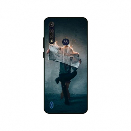 Husa personalizata tip carcasa HQPrint pentru Motorola Moto G8 Power Lite, model Burn the News, multicolor, S1D1M0345