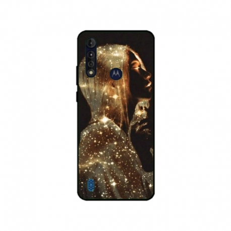 Husa personalizata tip carcasa HQPrint pentru Motorola Moto G8 Power Lite, model Golden Girl, multicolor, S1D1M0350