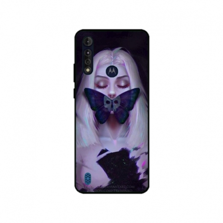 Husa personalizata tip carcasa HQPrint pentru Motorola Moto G8, model Butterfly Mouth 1, multicolor, S1D1M0351