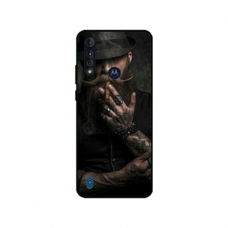 Husa personalizata tip carcasa HQPrint pentru Motorola Moto G8, model Beard Man, multicolor, S1D1M0355