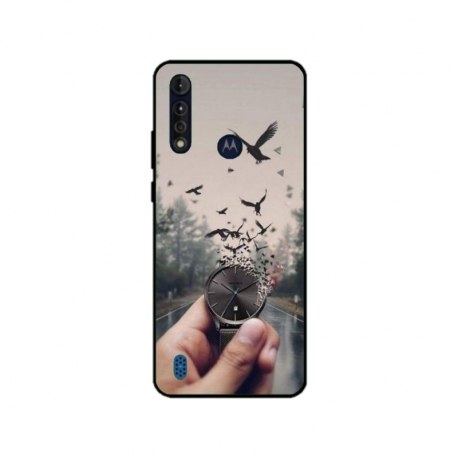 Husa personalizata tip carcasa HQPrint pentru Motorola Moto G8 Power Lite, model Time Flies 2, multicolor, S1D1M0365