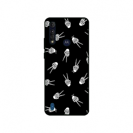 Husa personalizata tip carcasa HQPrint pentru Motorola Moto G8, model OK Skelly, multicolor, S1D1M0388