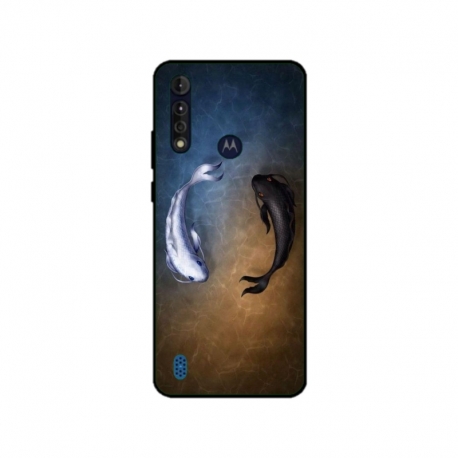 Husa personalizata tip carcasa HQPrint pentru Motorola Moto G8 Power Lite, model Ying and Yang Fish, multicolor, S1D1M0390