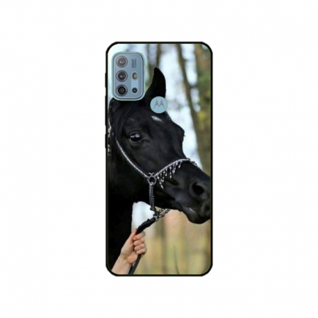 Husa personalizata tip carcasa HQPrint pentru Motorola Moto G10 Power, model Black Horse, multicolor, S1D1M0019