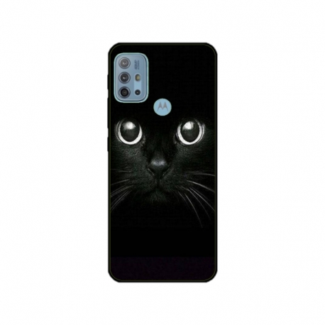 Husa personalizata tip carcasa HQPrint pentru Motorola Moto G10, model Black Cat 1, multicolor, S1D1M0015