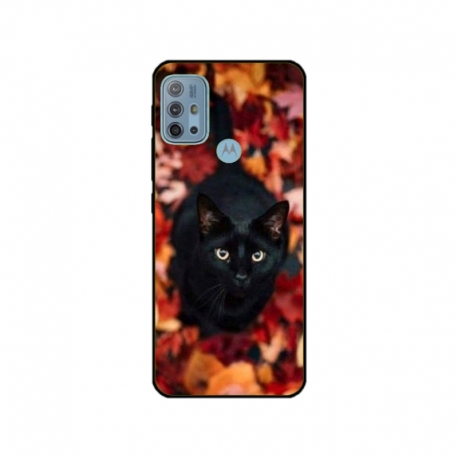 Husa personalizata tip carcasa HQPrint pentru Motorola Moto G10, model Black Cat 3, multicolor, S1D1M0017