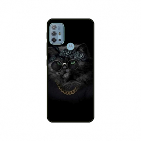 Husa personalizata tip carcasa HQPrint pentru Motorola Moto G10, model Black Cat 4, multicolor, S1D1M0097