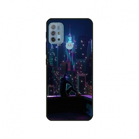 Husa personalizata tip carcasa HQPrint pentru Motorola Moto G10 Power, model Neon City, multicolor, S1D1M0260