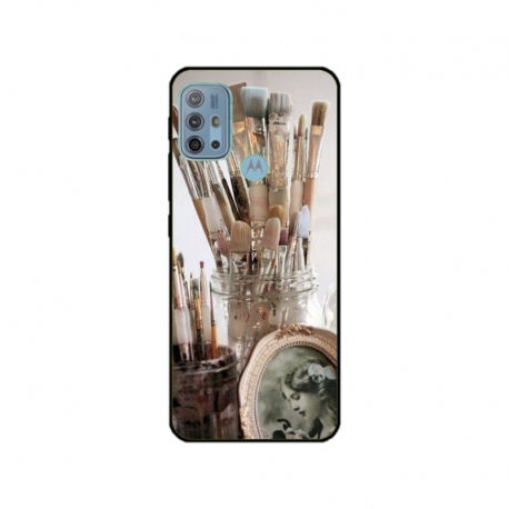 Husa personalizata tip carcasa HQPrint pentru Motorola Moto G10, model Brush, multicolor, S1D1M0282