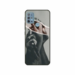 Husa personalizata tip carcasa HQPrint pentru Motorola Moto G10, model Black and White Hands, multicolor, S1D1M0300