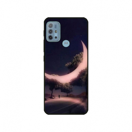 Husa personalizata tip carcasa HQPrint pentru Motorola Moto G10, model Moon in the Trees, multicolor, S1D1M0331