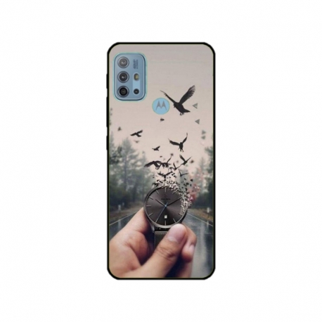 Husa personalizata tip carcasa HQPrint pentru Motorola Moto G10, model Time Flies 2, multicolor, S1D1M0365
