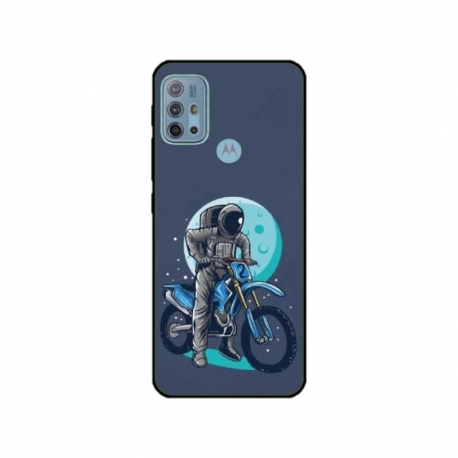 Husa personalizata tip carcasa HQPrint pentru Motorola Moto G10, model Biker Astronaout, multicolor, S1D1M0375