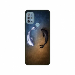 Husa personalizata tip carcasa HQPrint pentru Motorola Moto G10, model Ying and Yang Fish, multicolor, S1D1M0390