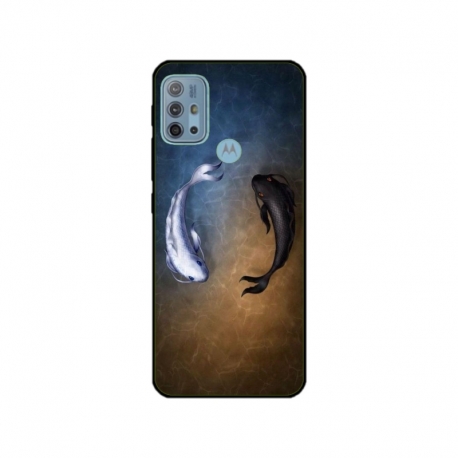 Husa personalizata tip carcasa HQPrint pentru Motorola Moto G10, model Ying and Yang Fish, multicolor, S1D1M0390