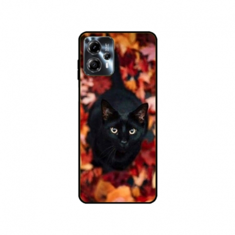 Husa personalizata tip carcasa HQPrint pentru Motorola Moto G13, model Black Cat 3, multicolor, S1D1M0017