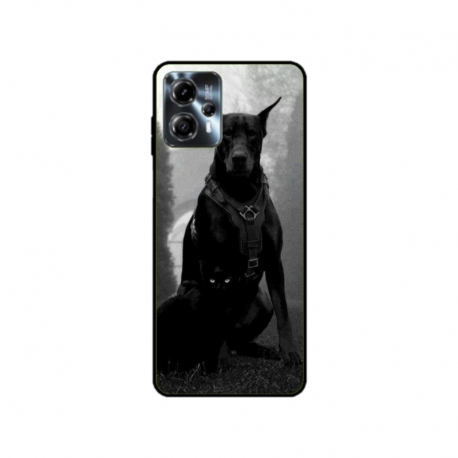 Husa personalizata tip carcasa HQPrint pentru Motorola Moto G13, model Doberman, multicolor, S1D1M0018
