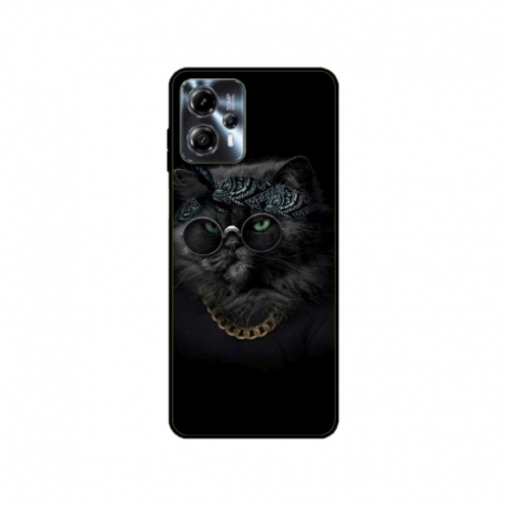 Husa personalizata tip carcasa HQPrint pentru Motorola Moto G13, model Black Cat 4, multicolor, S1D1M0097