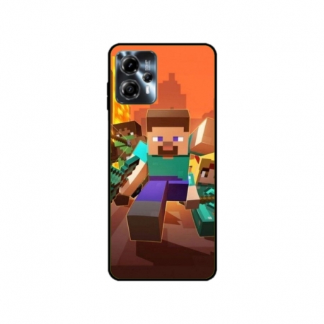 Husa personalizata tip carcasa HQPrint pentru Motorola Moto G13, model Minecraft 1, multicolor, S1D1M0125